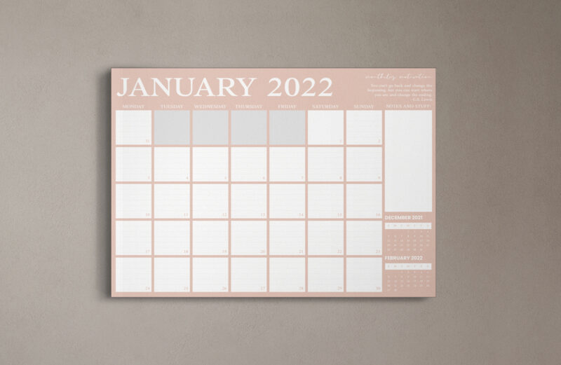 Dear Diary 2022 A3 Desk Calendar